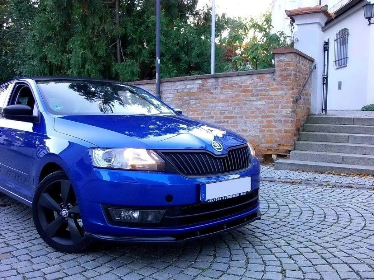 Передній сплітер Maxton V1 Skoda Rapid (чорний глянець) - фото My Tuning Lab