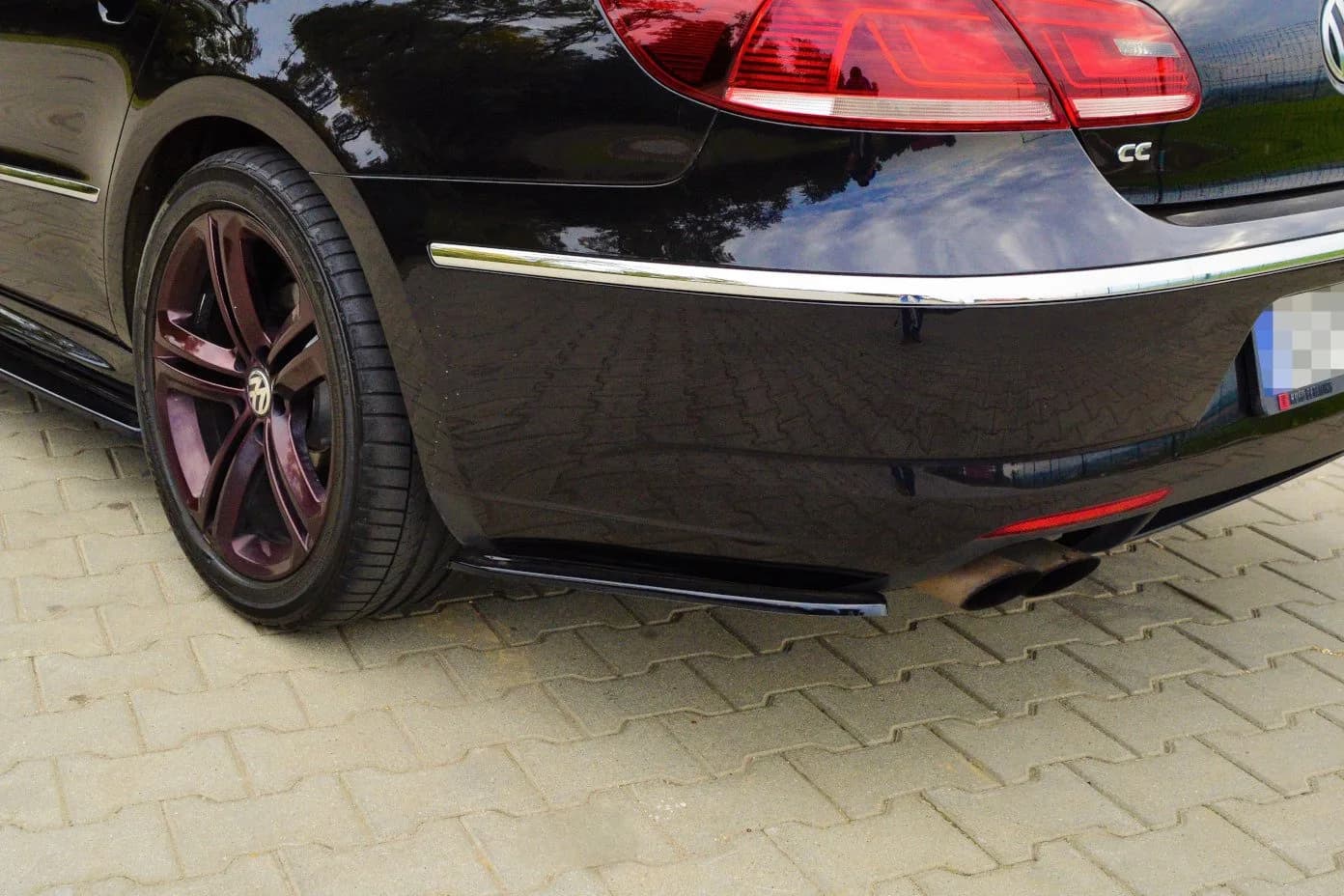 Задні сплітери boczne Maxton Volkswagen CC R-Line (чорний глянець) - фото My Tuning Lab