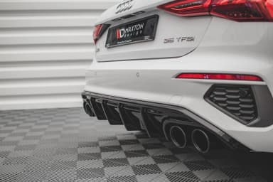 Задня накладка + Atrapa Вихлопu Maxton Audi A3 S-Line Sportback 8Y - фото My Tuning Lab