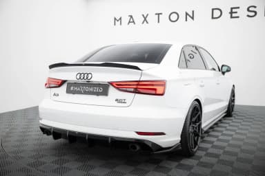 Задня накладка Maxton Audi A3 Sedan 8V Facelift (Wersja z pojedynczymi końcówkami Вихлопu po obydwu stronach) - фото My Tuning Lab