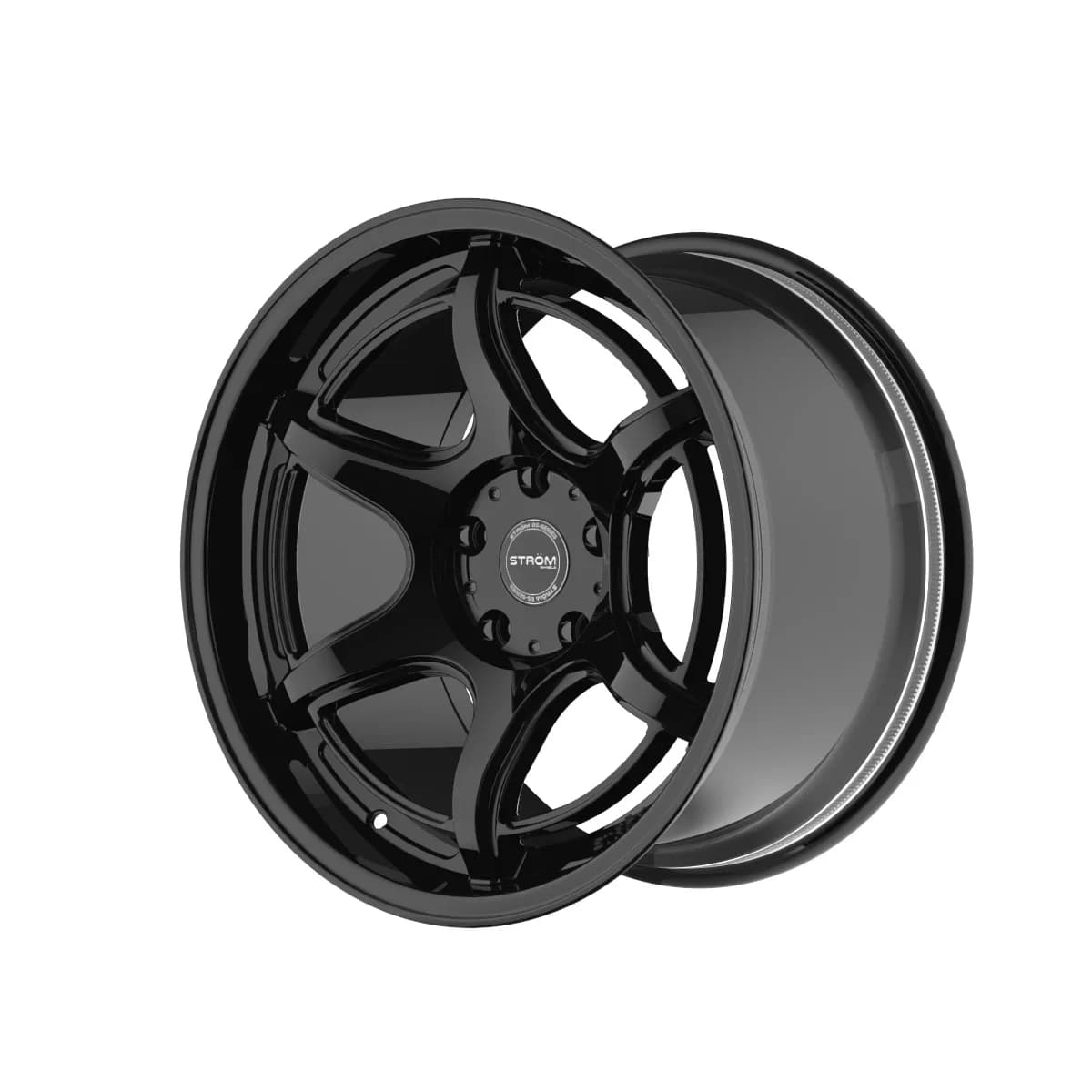 Легкосплавний диск 18" Strom DS-F45 18x9,5 ET10 5x114.3 повний глянець чорний - фото My Tuning Lab