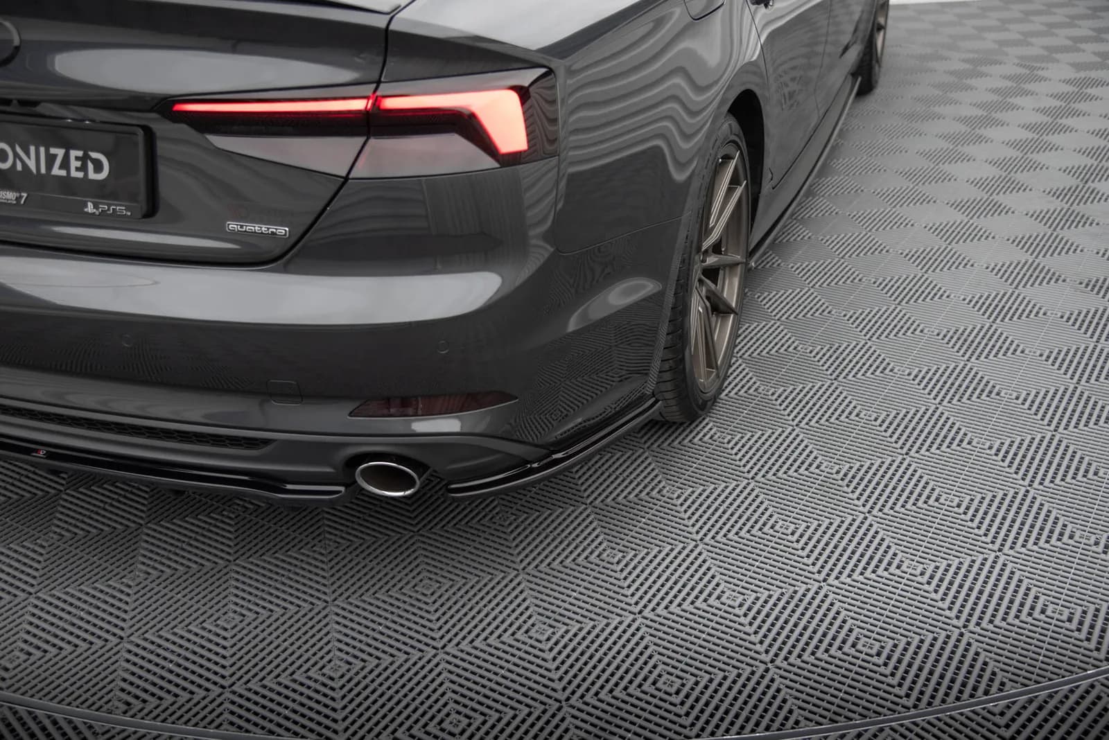 Задні сплітери boczne Maxton Audi A5 S-Line F5 Sportback (чорний глянець) - фото My Tuning Lab