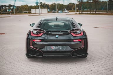 Задній центральний сплітер з дифузором Maxton BMW i8 (чорний глянець) - фото My Tuning Lab