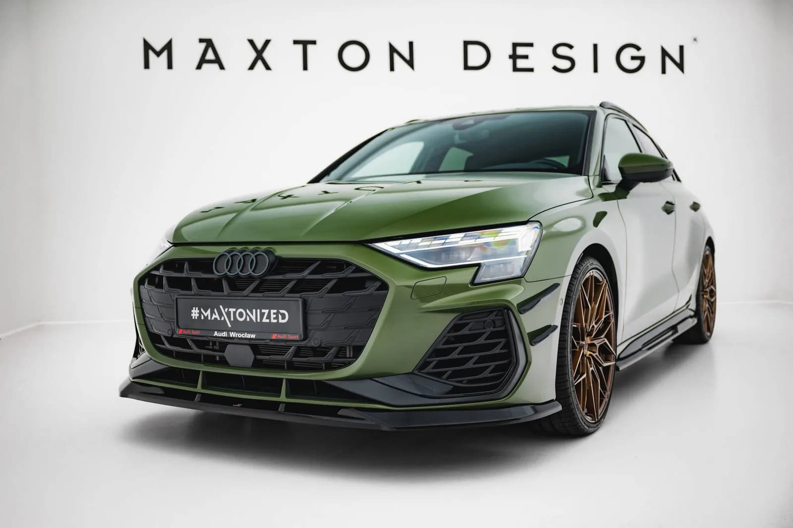 Передній сплітер V.1 Maxton Audi S3 Sportback / Sedan / A3 S-line Sportback / Sedan 8Y Facelift - фото My Tuning Lab