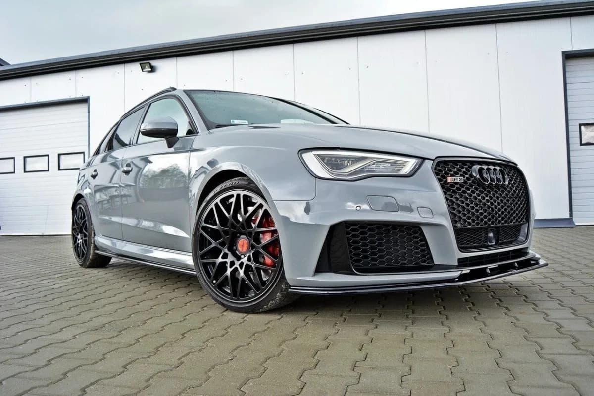 Передній сплітер Maxton V2 Audi RS3 8V Sportback (чорний глянець) - фото My Tuning Lab