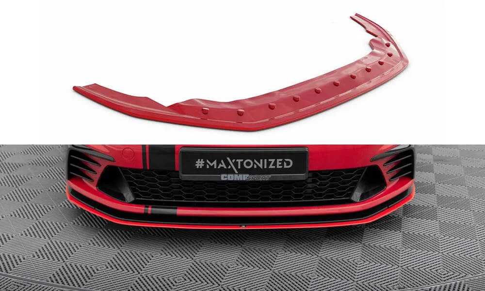 Передній сплітер Maxton Volkswagen Golf MK7 GTI Clubsport (червоний) - фото My Tuning Lab