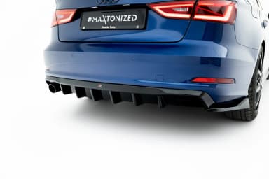 Задня накладка Maxton Audi A3 Sedan 8V (Wersja z pojedynczą końcówką Вихлопu z jednej strony) - фото My Tuning Lab