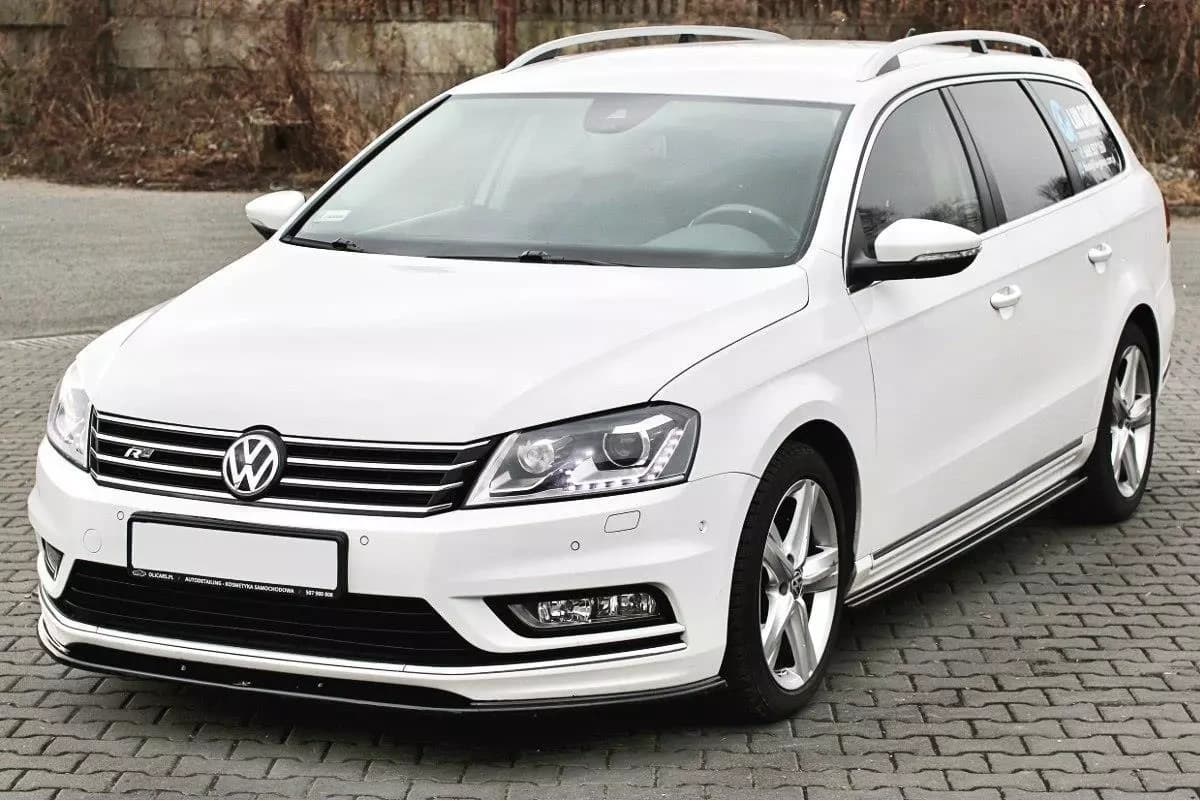 Передній сплітер Maxton V1 Volkswagen Passat B7 R-Line (чорний глянець) - фото My Tuning Lab