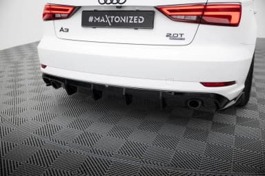 Задня накладка Maxton Audi A3 Sedan 8V Facelift (Wersja z pojedynczymi końcówkami Вихлопu po obydwu stronach) - фото My Tuning Lab
