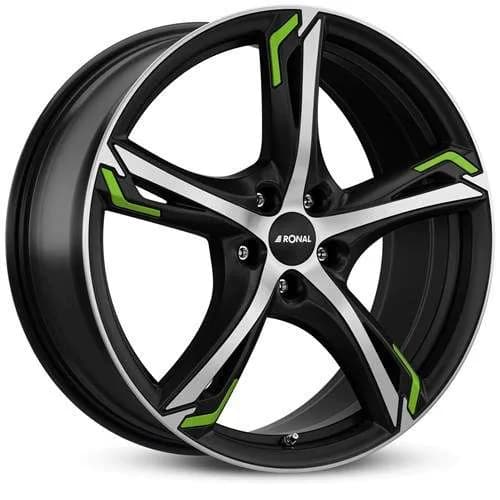 Легкосплавний диск 20" Ronal R62 green 20x8,5 ET40 5x108 Jetblack-Matt-Frontkopiert - фото My Tuning Lab