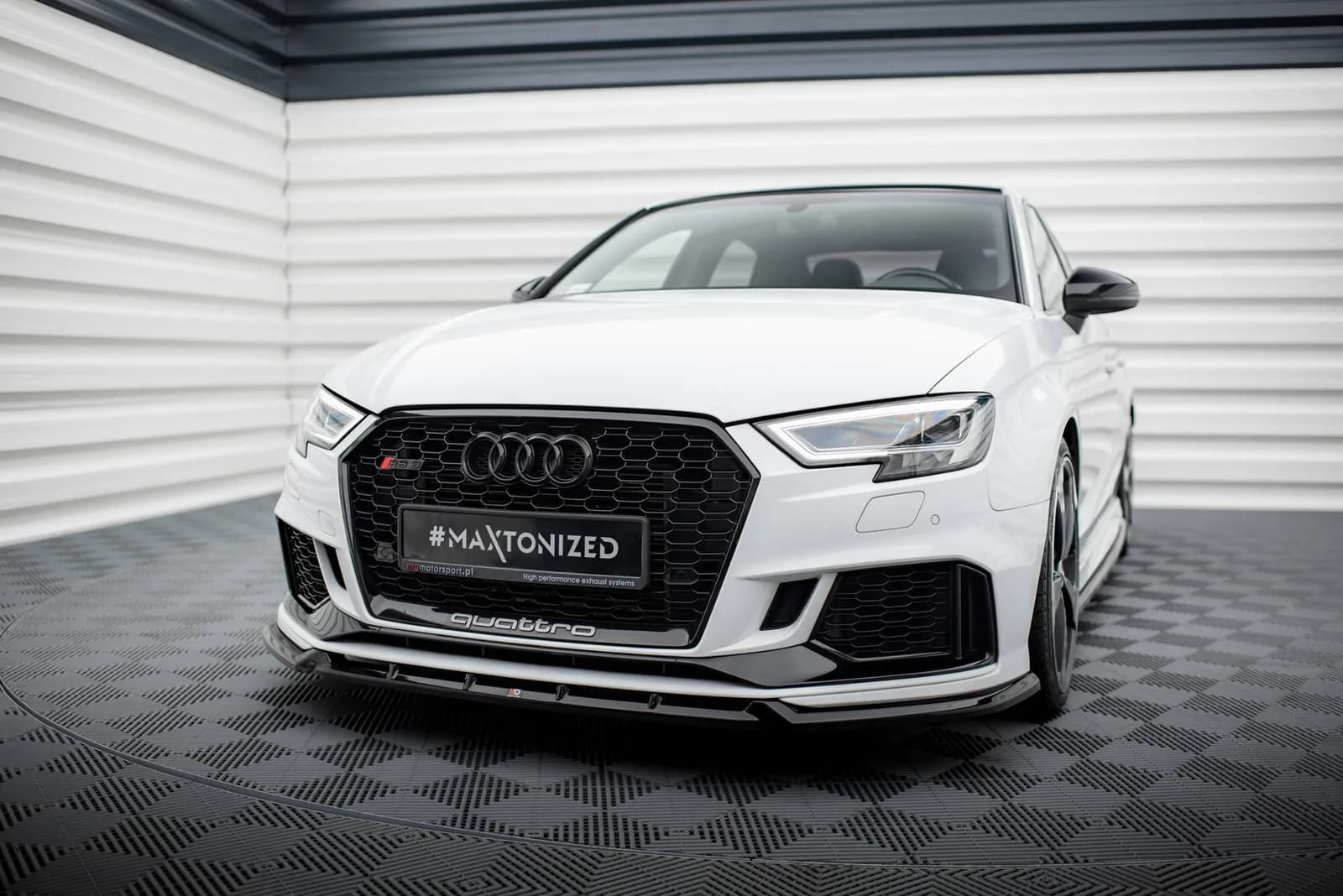 Передній сплітер V.3 Maxton Audi RS3 Sedan 8V Facelift - фото My Tuning Lab