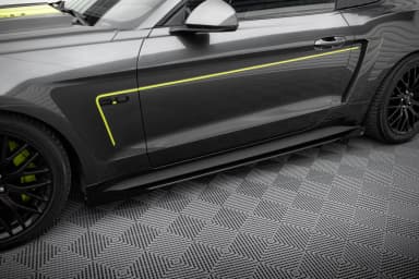 Накладки на пороги Street Pro + Flaps Maxton Ford Mustang GT Mk6 - фото My Tuning Lab