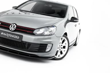 Передній сплітер Maxton Volkswagen Golf MK6 (do zderzaka przedniego 35th) V2 (чорний глянець) - фото My Tuning Lab