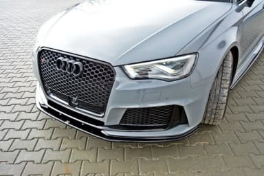 Передній сплітер Maxton V2 Audi RS3 8V Sportback (чорний глянець) - фото My Tuning Lab