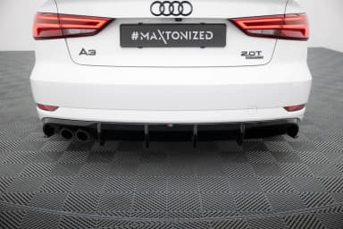 Задня накладка Maxton Audi A3 Sedan 8V Facelift (Wersja z podwójną końcówką Вихлопu z jednej strony) - фото My Tuning Lab