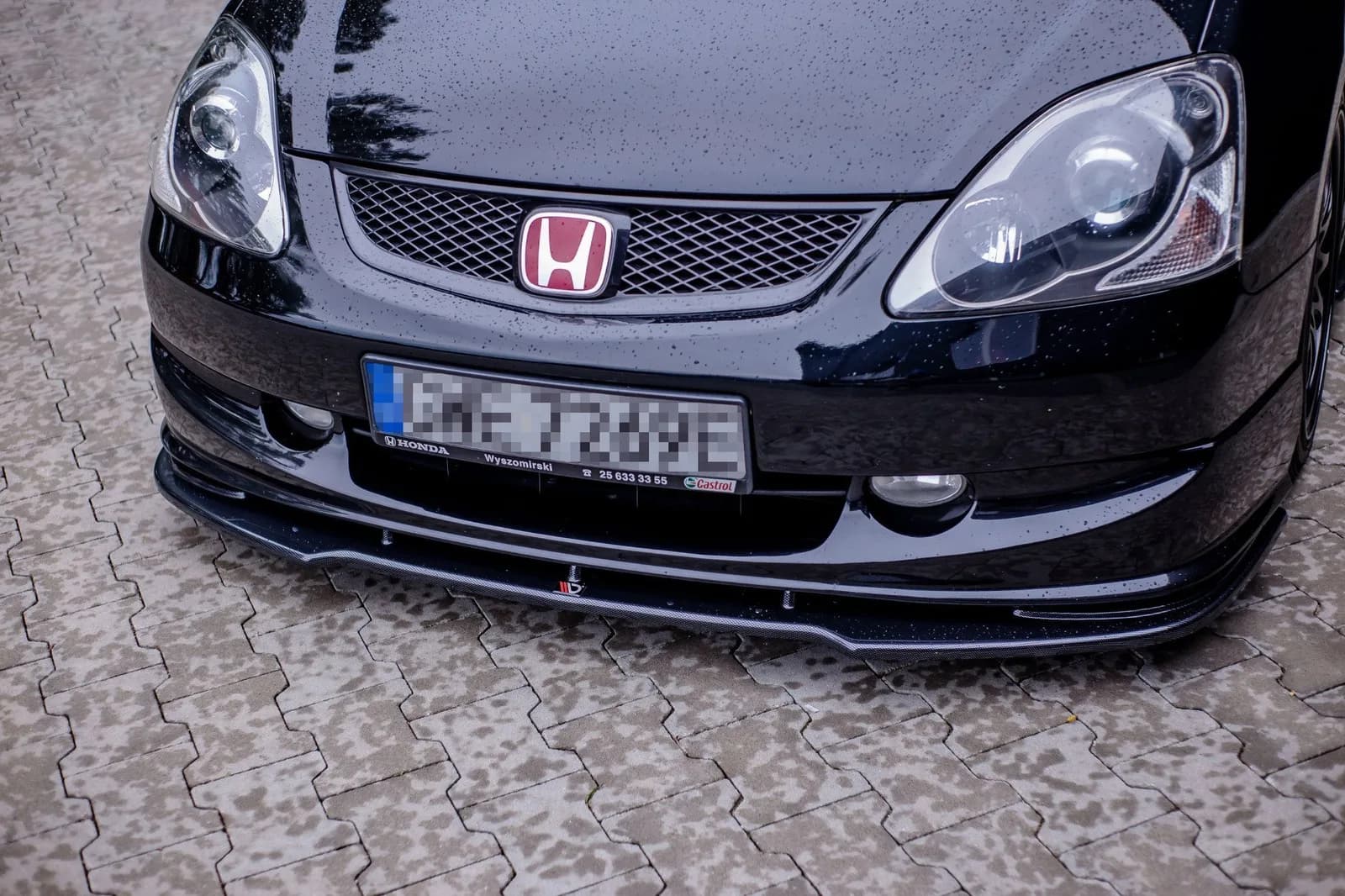 Передній сплітер Maxton V1 Honda Civic EP3 (MK7) Type-R/S рестайлінг (чорний глянець) - фото My Tuning Lab