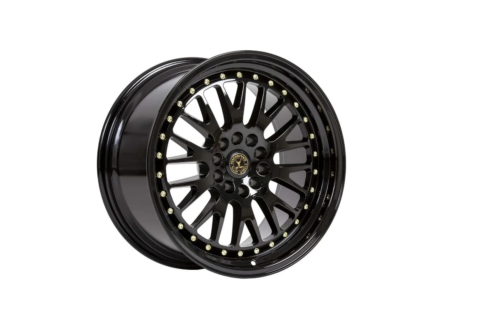 Легкосплавний диск 18" 59 North Wheels D-003 18x9,5 ET20 5x114,3/120 глянцевий чорний/золотий заклепки - фото My Tuning Lab