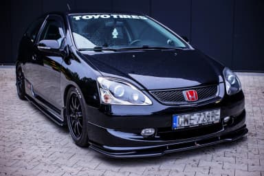 Передній сплітер Maxton V1 Honda Civic EP3 (MK7) Type-R/S рестайлінг (чорний глянець) - фото My Tuning Lab
