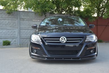 Передній сплітер Maxton V1 Volkswagen Passat CC дорестайлінг / Standardowy zderzak (чорний глянець) - фото My Tuning Lab
