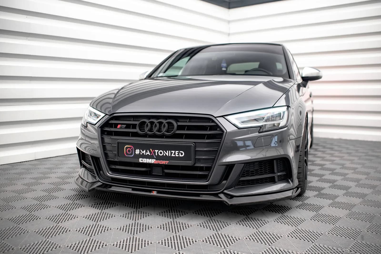 Передній сплітер V.3 Maxton Audi S3 / A3 S-Line Sportback 8V Facelift - фото My Tuning Lab