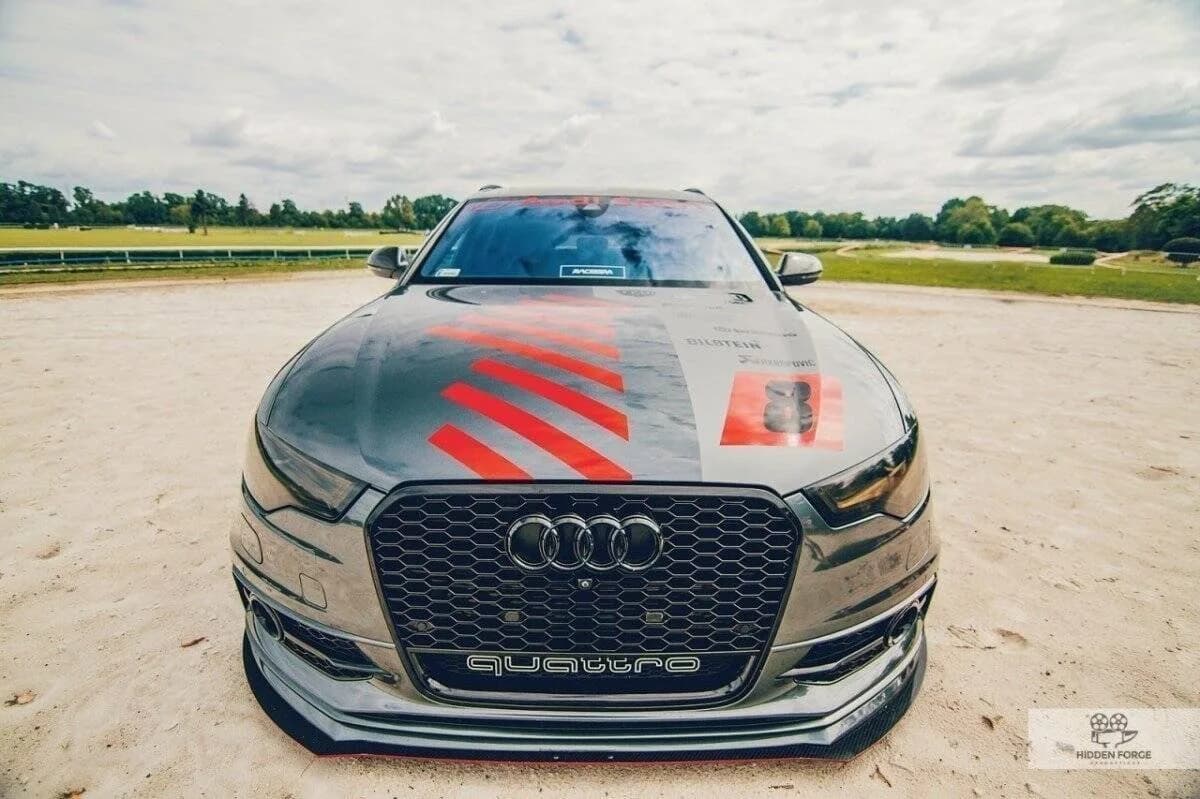 Передній сплітер Maxton Racing Audi A6 C7 S-Line (2 splittery - 1 zestaw) (чорний глянець) - фото My Tuning Lab