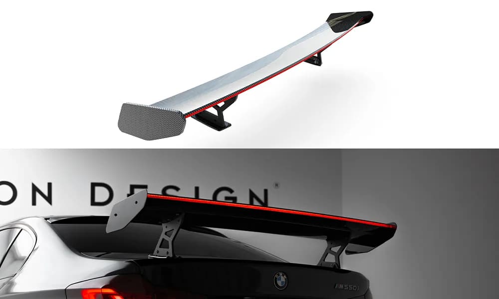 Karbonowy Spoiler Z Wewnętrznymi Wspornikami + LED Maxton BMW 5 / M5 Sedan G30 / F90 - фото My Tuning Lab