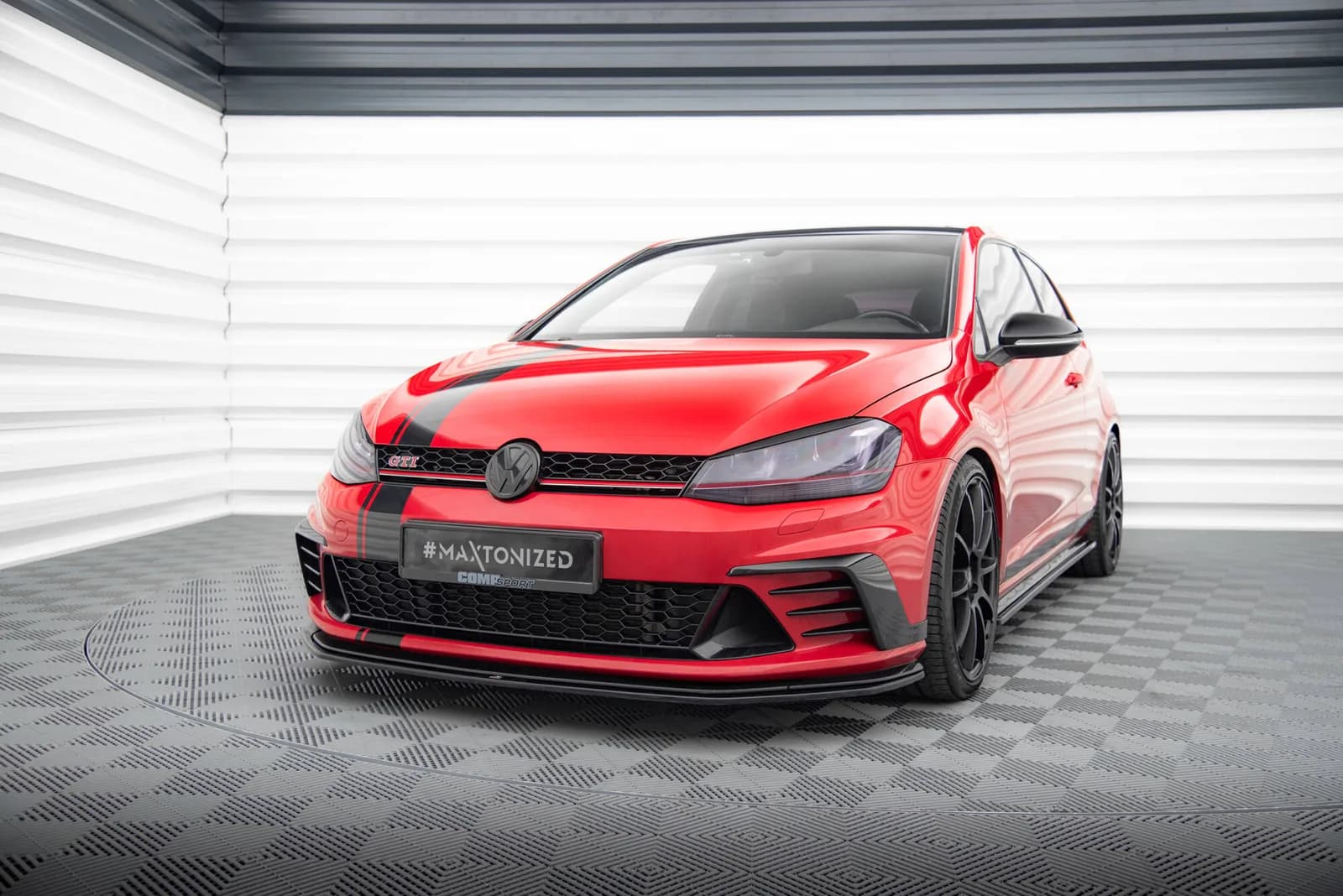 Передній сплітер Maxton Volkswagen Golf MK7 GTI Clubsport (чорний глянець) - фото My Tuning Lab