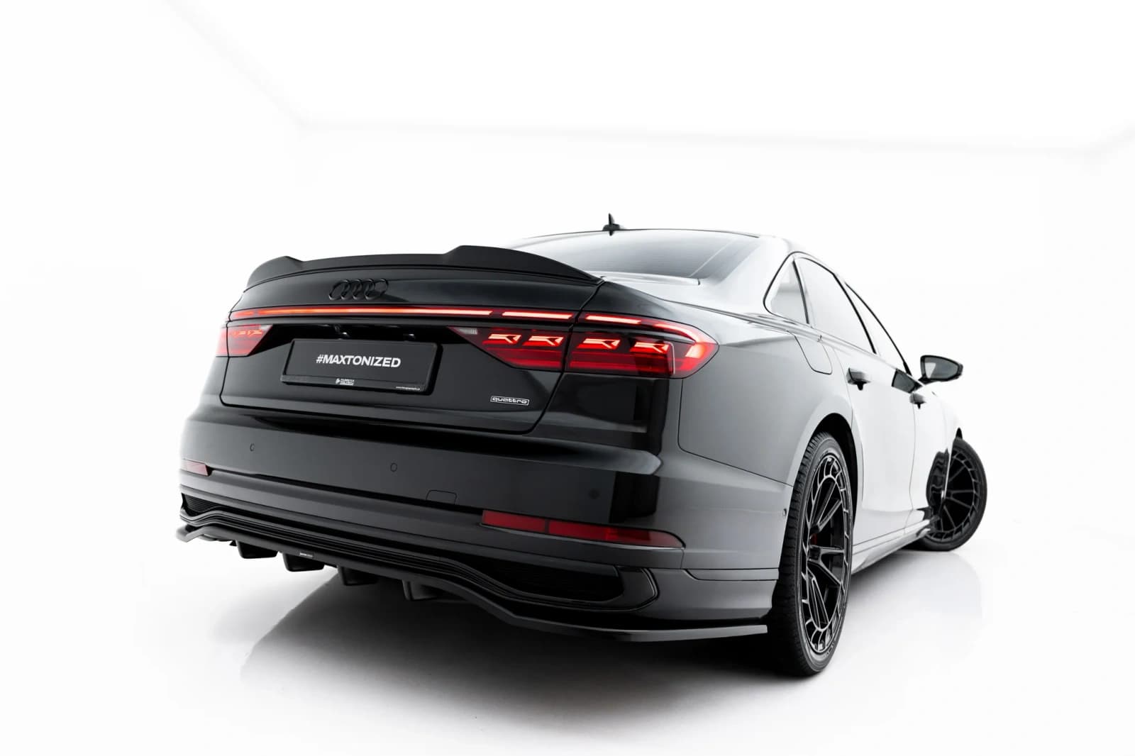 Задній сплітер (Z Dyfuzorem) Maxton Audi A8 S-Line Long D5 Facelift - фото My Tuning Lab
