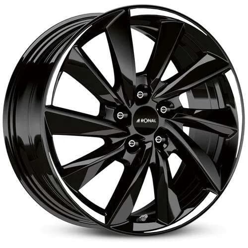 Легкосплавний диск 18" Ronal R70 18x8,5 ET40 5x114,3 Jetblack-білий Tail - фото My Tuning Lab