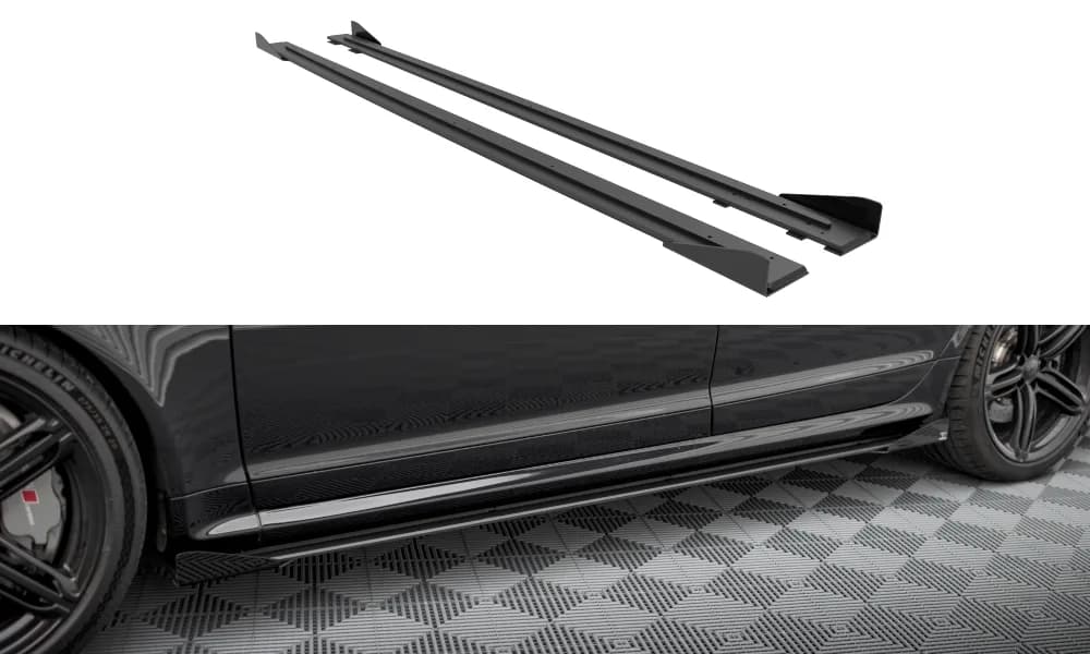 Накладки на пороги Street Pro + Flaps Maxton Audi RS6 Avant C6 - фото My Tuning Lab