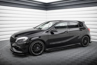 Накладки на пороги Street Pro + Flaps Maxton Mercedes-Benz A AMG-Line W176 Facelift - фото My Tuning Lab