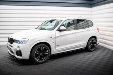 Накладки на пороги Maxton BMW X3 F25 M-пакет рестайлінг (чорний глянець) - фото My Tuning Lab
