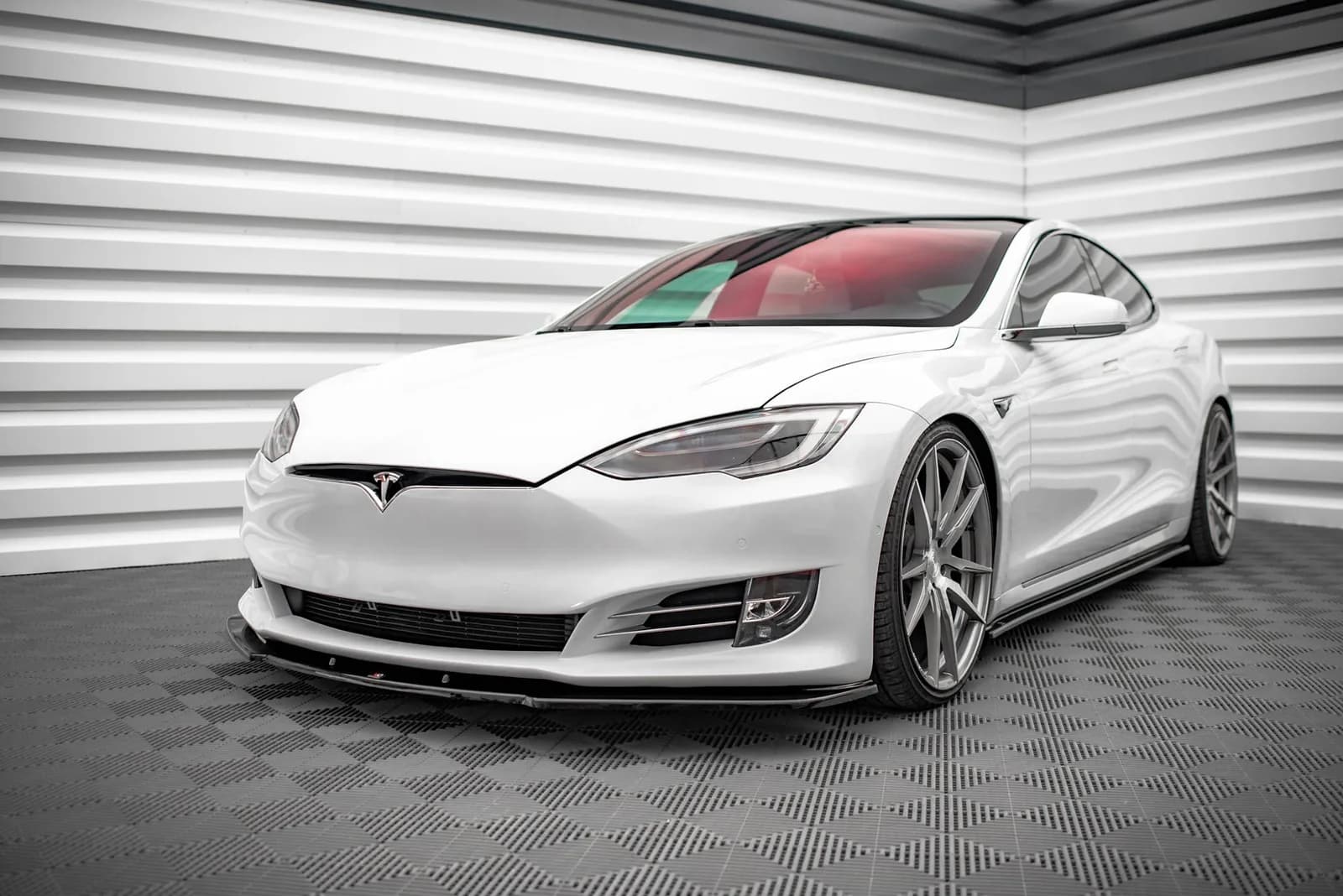 Передній сплітер Maxton V1 Tesla Model S рестайлінг (чорний глянець) - фото My Tuning Lab