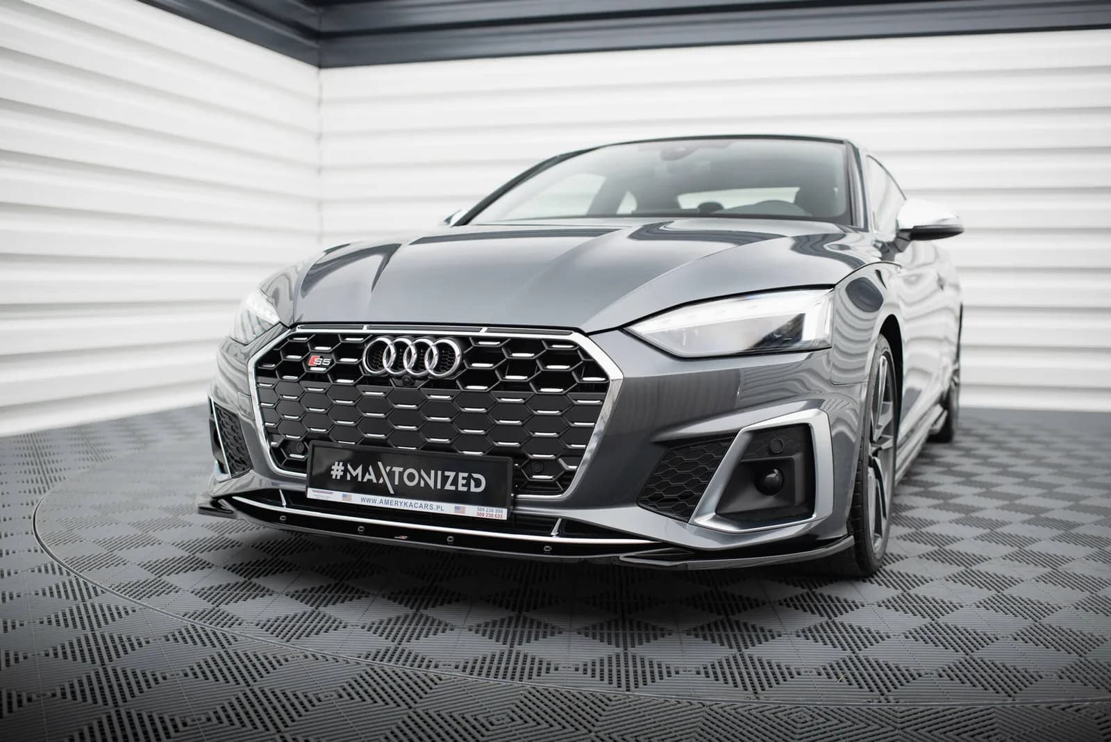 Передній сплітер V.1 Maxton Audi S5 / A5 S-Line F5 Facelift - фото My Tuning Lab