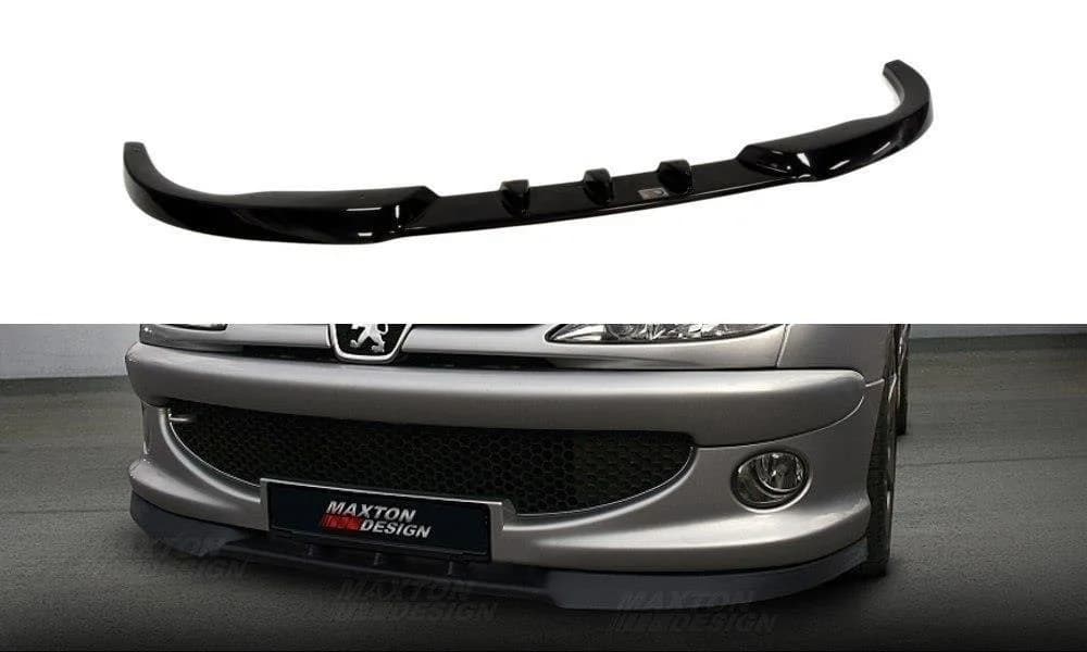 Передній сплітер Maxton Peugeot 206 (CC, RC, GTI, S16, XSI, XS, Sport) (чорний глянець) - фото My Tuning Lab