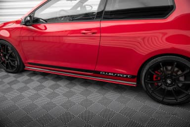 Накладки на пороги Maxton Volkswagen Golf MK7 GTI Clubsport (червоний) - фото My Tuning Lab