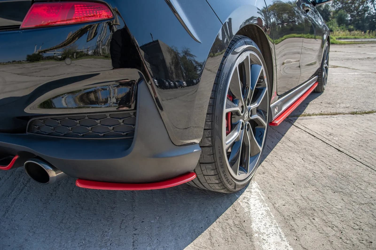 Задні сплітери boczne Maxton V2 Hyundai i30 N MK3 Hatchback (червоний) - фото My Tuning Lab
