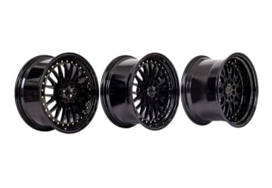 Легкосплавний диск 18" 59 North Wheels D-003 18x9,5 ET20 5x114,3/120 глянцевий чорний/золотий заклепки - фото My Tuning Lab