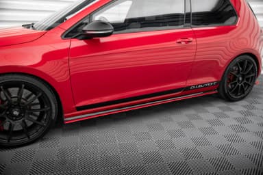 Накладки на пороги Maxton Volkswagen Golf MK7 GTI Clubsport (червоний) - фото My Tuning Lab