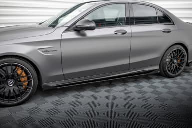 Накладки на пороги Street Pro + Flaps Maxton Mercedes-AMG C63 Sedan / Estate W205 Facelift - фото My Tuning Lab