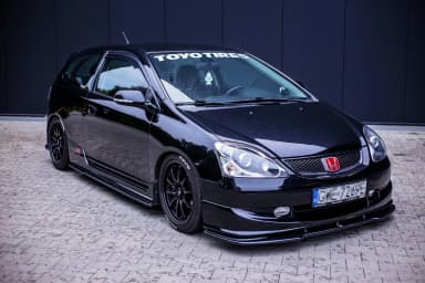 Накладки на пороги Maxton Honda Civic EP3 (MK7) Type-R/S рестайлінг (чорний глянець) - фото My Tuning Lab
