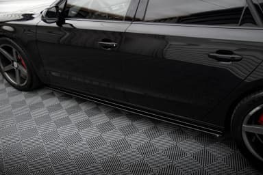 Накладки на пороги Maxton Audi A8 D4 (чорний глянець) - фото My Tuning Lab