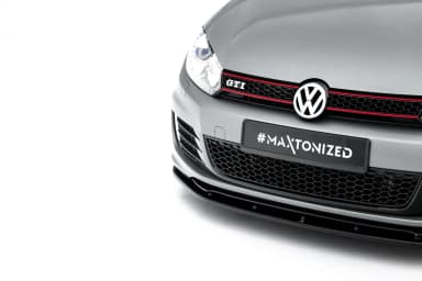 Передній сплітер Maxton Volkswagen Golf MK6 (do zderzaka przedniego 35th) V2 (чорний глянець) - фото My Tuning Lab