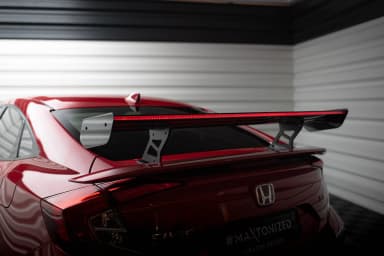 Karbonowy Spoiler Z Wewnętrznymi Wspornikami + LED Maxton Honda Civic SI Mk10 - фото My Tuning Lab