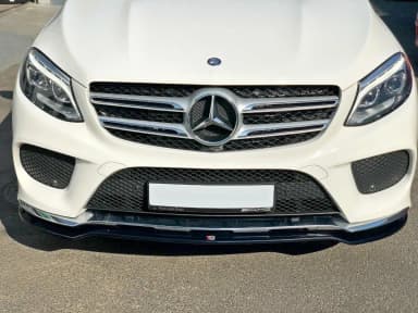 Передній сплітер Maxton V1 Mercedes GLE W166 AMG-Line (чорний глянець) - фото My Tuning Lab
