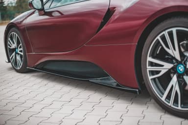 Накладки на пороги Maxton BMW i8 (чорний глянець) - фото My Tuning Lab