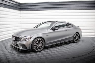 Накладки на пороги Street Pro + Flaps Maxton Mercedes-AMG C43 Coupe / Cabrio C205 Facelift / A205 Facelift - фото My Tuning Lab