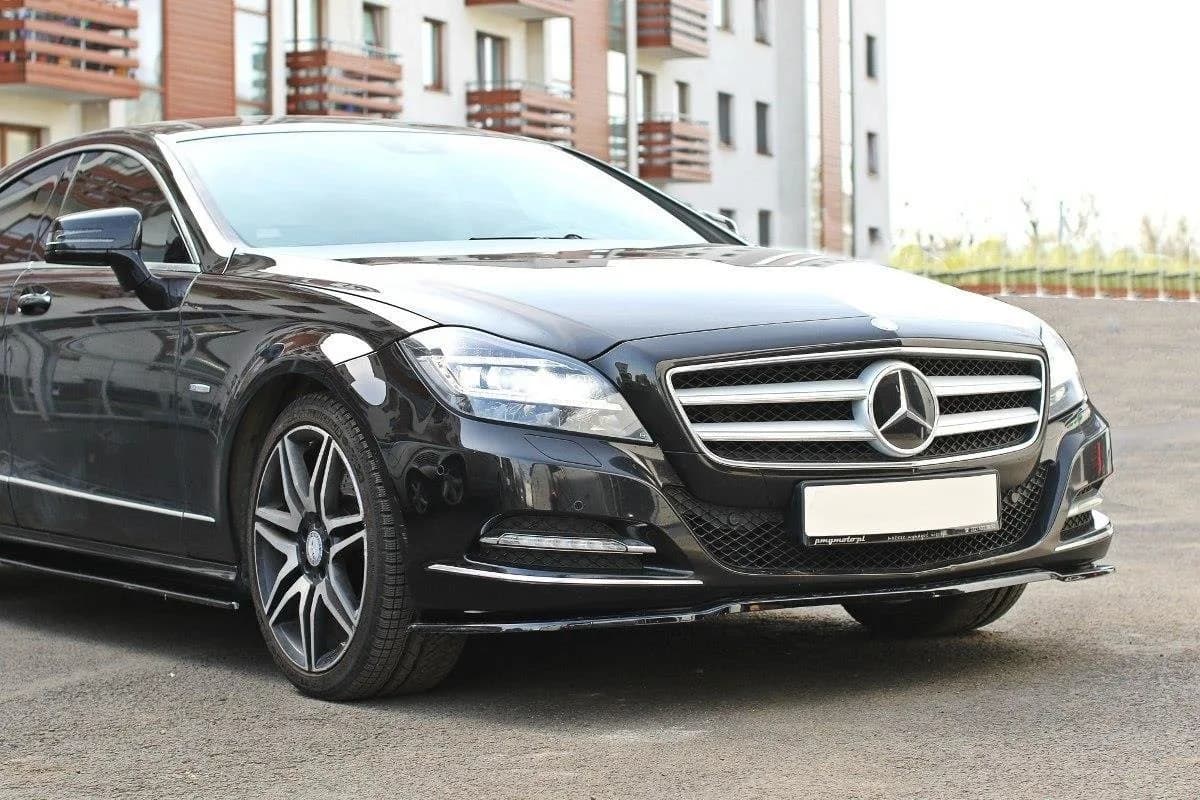 Передній сплітер Maxton V1 Mercedes CLS C218 (чорний глянець) - фото My Tuning Lab