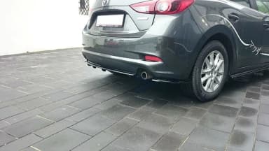 Задній сплітер srodkowy Maxton Mazda 3 BM (MK3) рестайлінг (z dyfuzorem) (чорний глянець) - фото My Tuning Lab