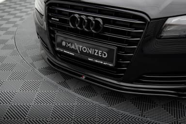 Передній сплітер Maxton V1 Audi A8 D4 (чорний глянець) - фото My Tuning Lab